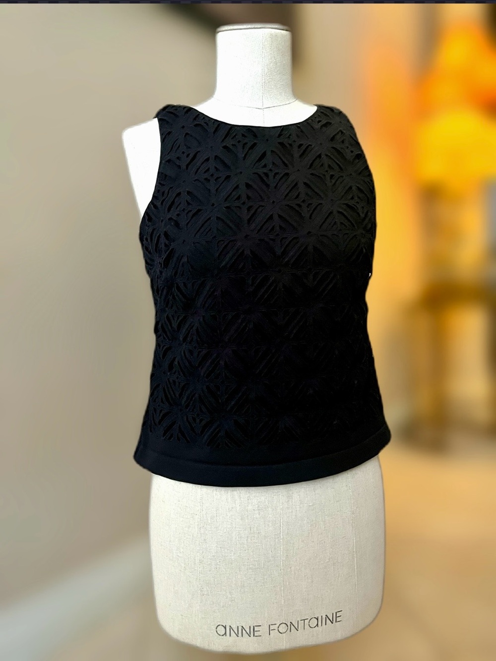 White House Black Market Black Textured Sleeveless Camisole